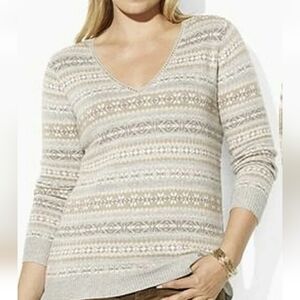 Ralph Lauren Women's V-Neck Sweater Size 2X